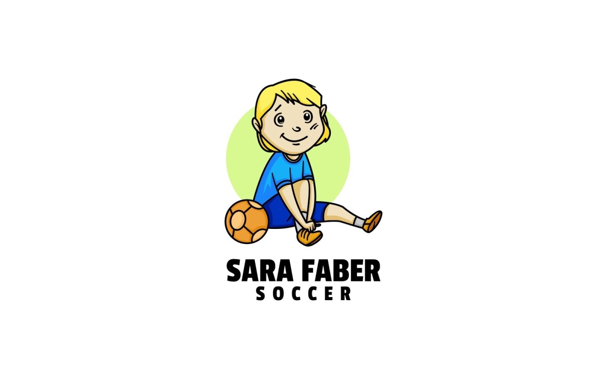 Estilo do logotipo dos desenhos animados de futebol infantil