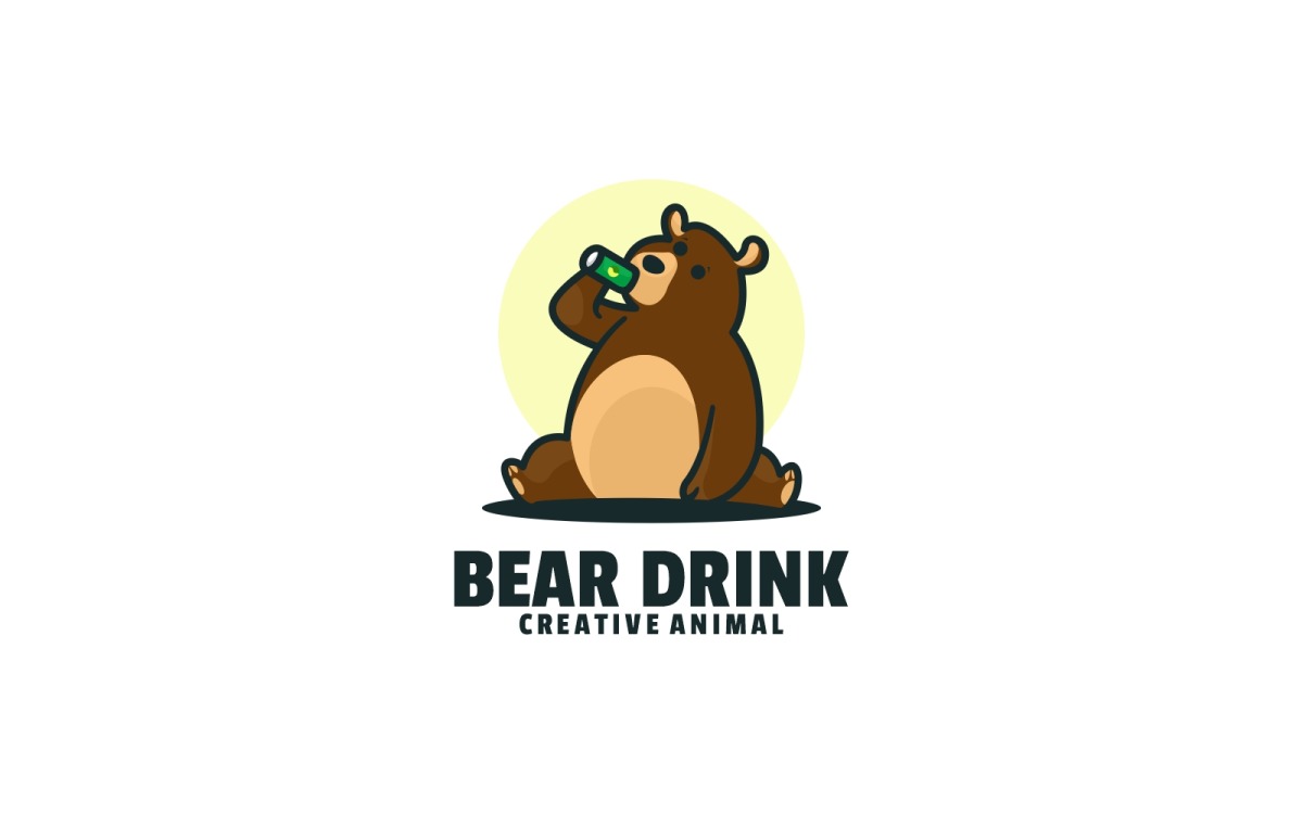 Bear Drink Cartoon Logo Style #220980 - TemplateMonster