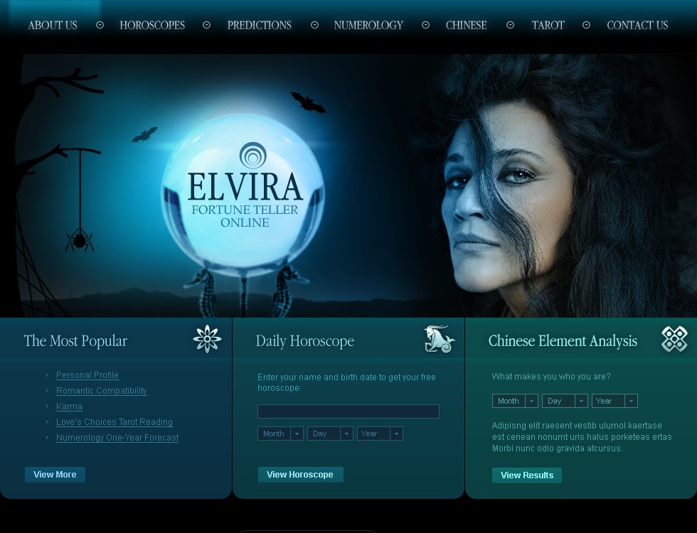 Fortune Teller site Template 22150 TemplateMonster