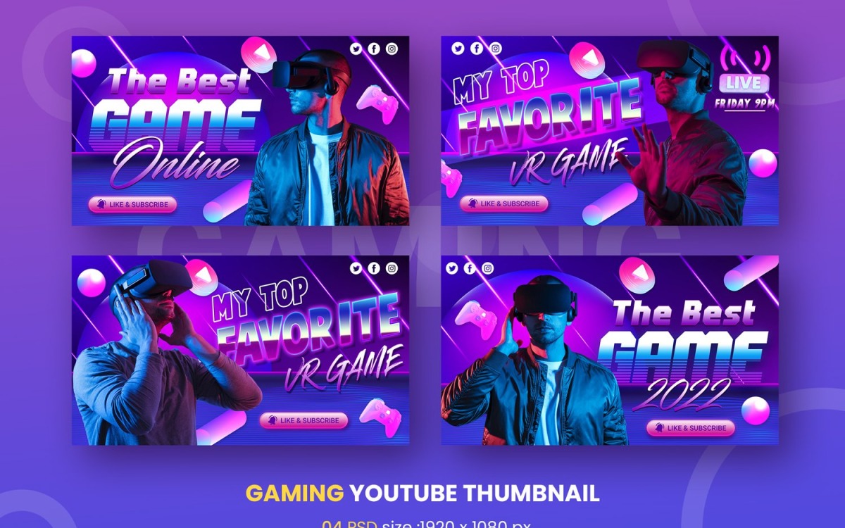 Streamer Thumbnail Template Social Media