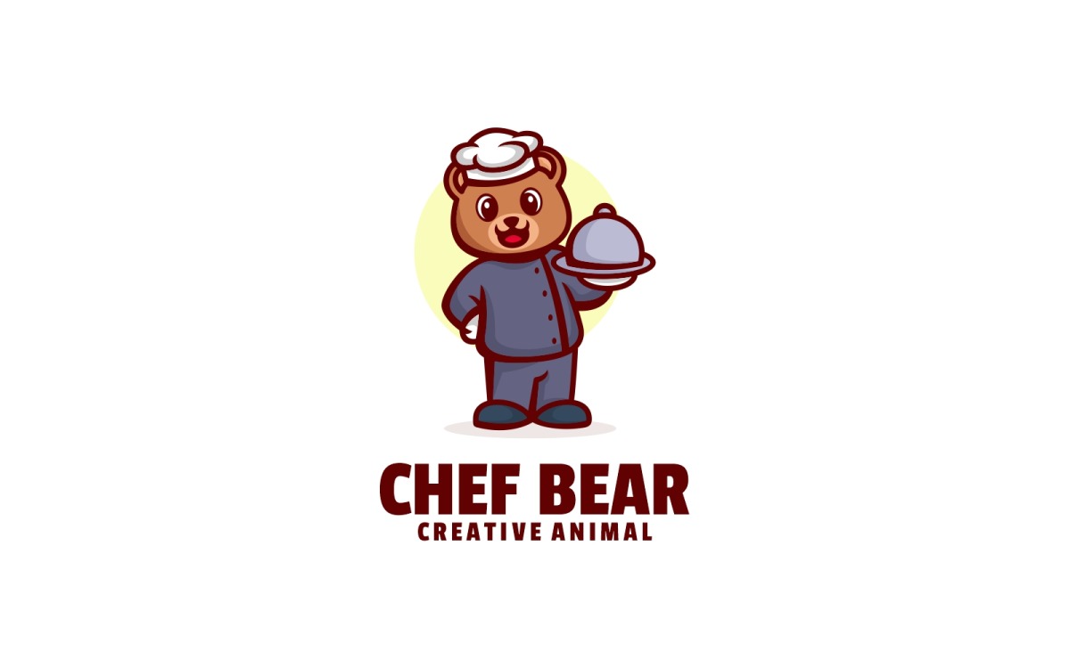 Chef Bear Cartoon Logo Style #222864 - TemplateMonster