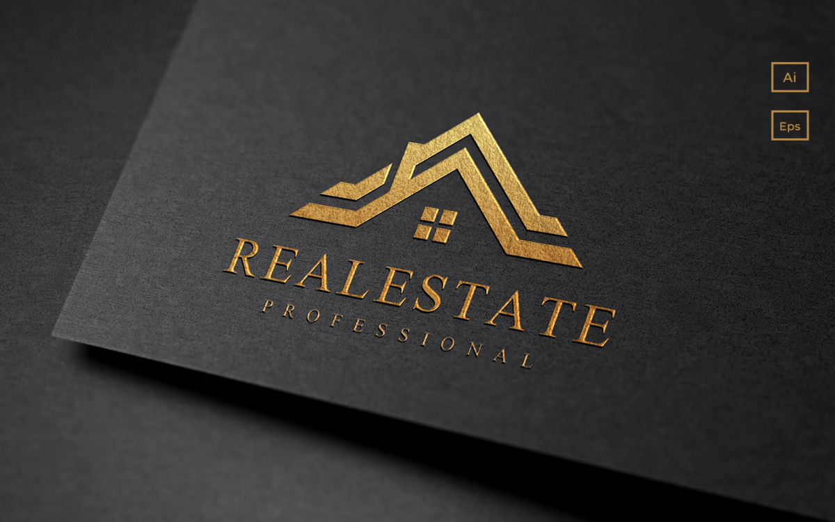 Luxury real estate building logo design Royalty Free Vector