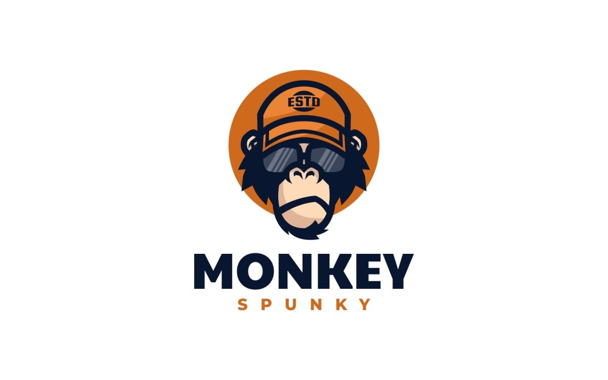 Estilo do logotipo de desenho animado do macaco mascote