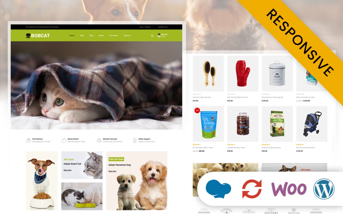 Knop Merchandiser Cataract Bobcat - Huisdieren en Dieren Winkel WooCommerce Responsive Theme