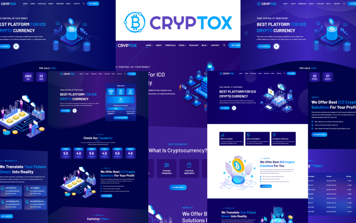 Cryptox - ICO Cryptocurrency HTML5 Template