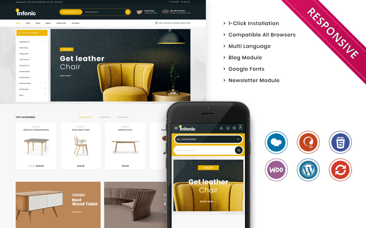 Infonic The Mega Furniture WooCommerce Responsive Store
