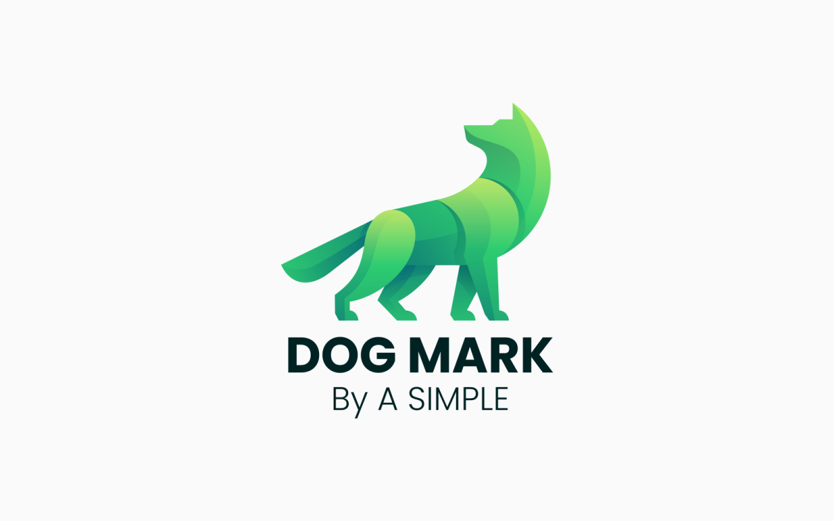 Diseño de logotipo degradado de marca de perro