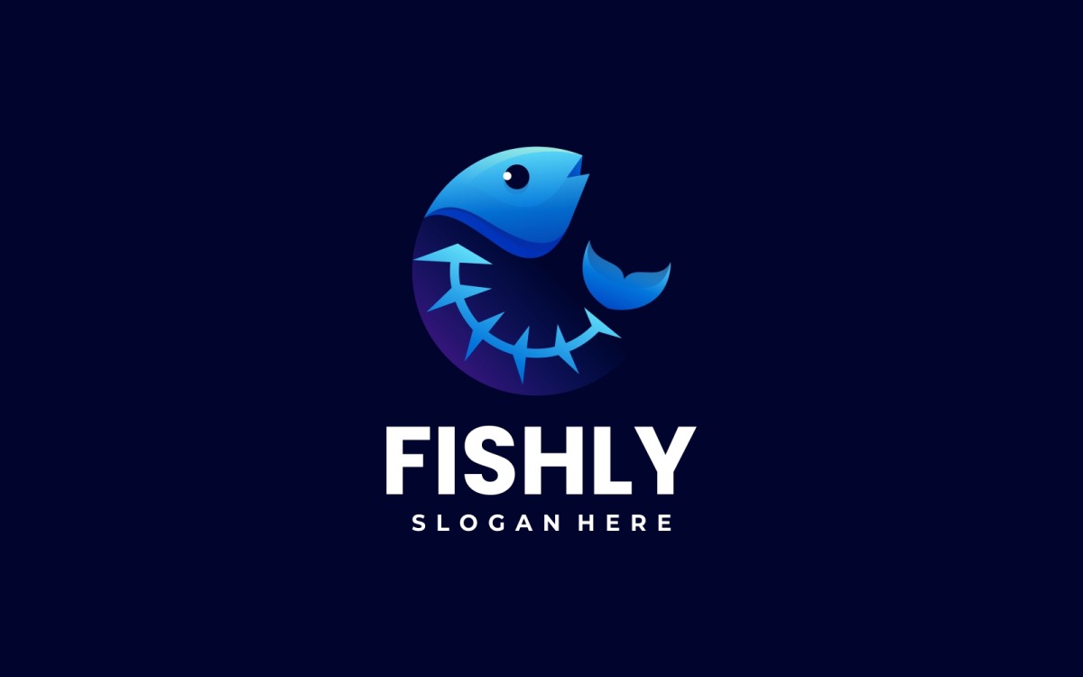Creative Fish Gradient Colorful Logo - TemplateMonster
