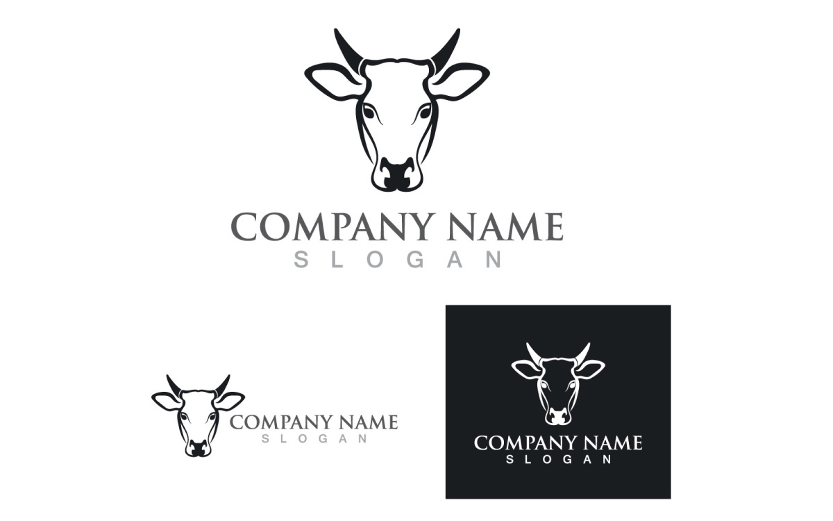 Bull Cow Head Logo Design Inspiration Stock Vector (Royalty Free)  1405916936 | Shutterstock