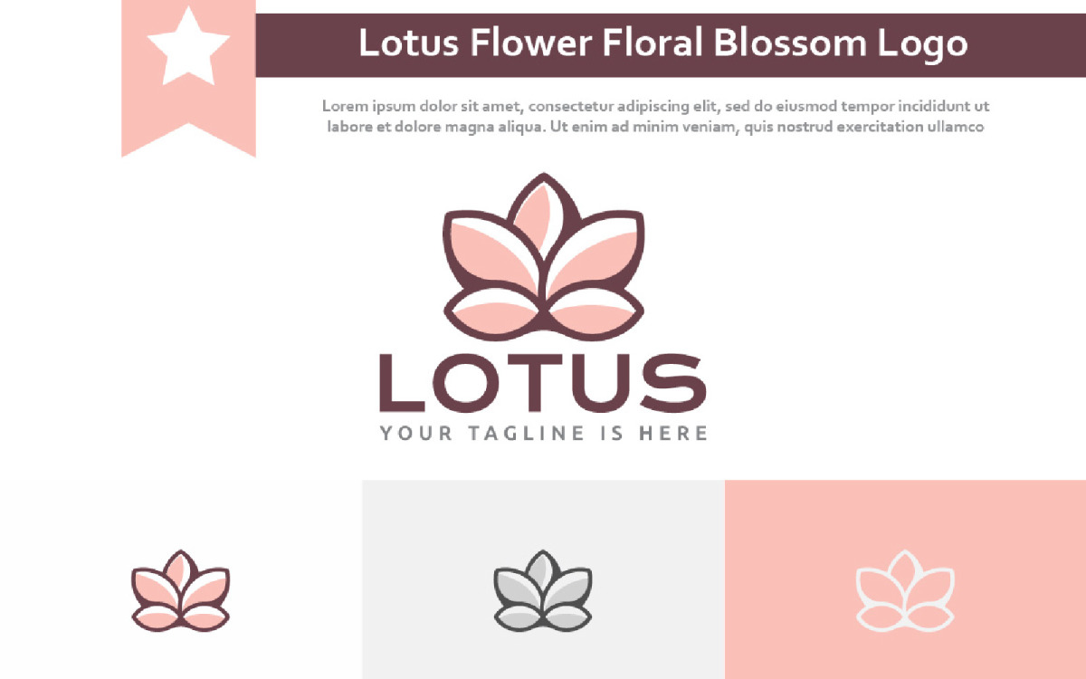 Lotus blossom flower logo Royalty Free Vector Image