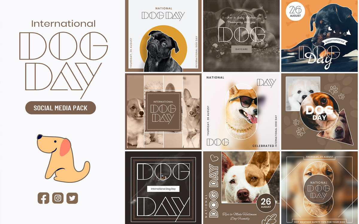#231942　Media　TemplateMonster　International　Day　Dog　Social