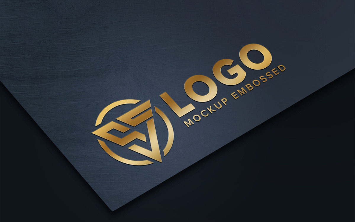 Luxe perspectief gouden logo mockup doek Psd-sjabloon, image size:1200x750