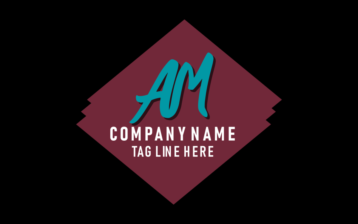 Letter Am Logo Design Initial Am Logotype Template Am Monogram