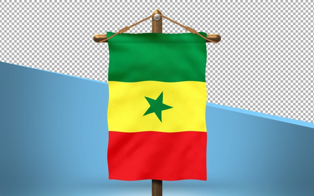Plano de fundo do design da bandeira pendurada no Senegal
