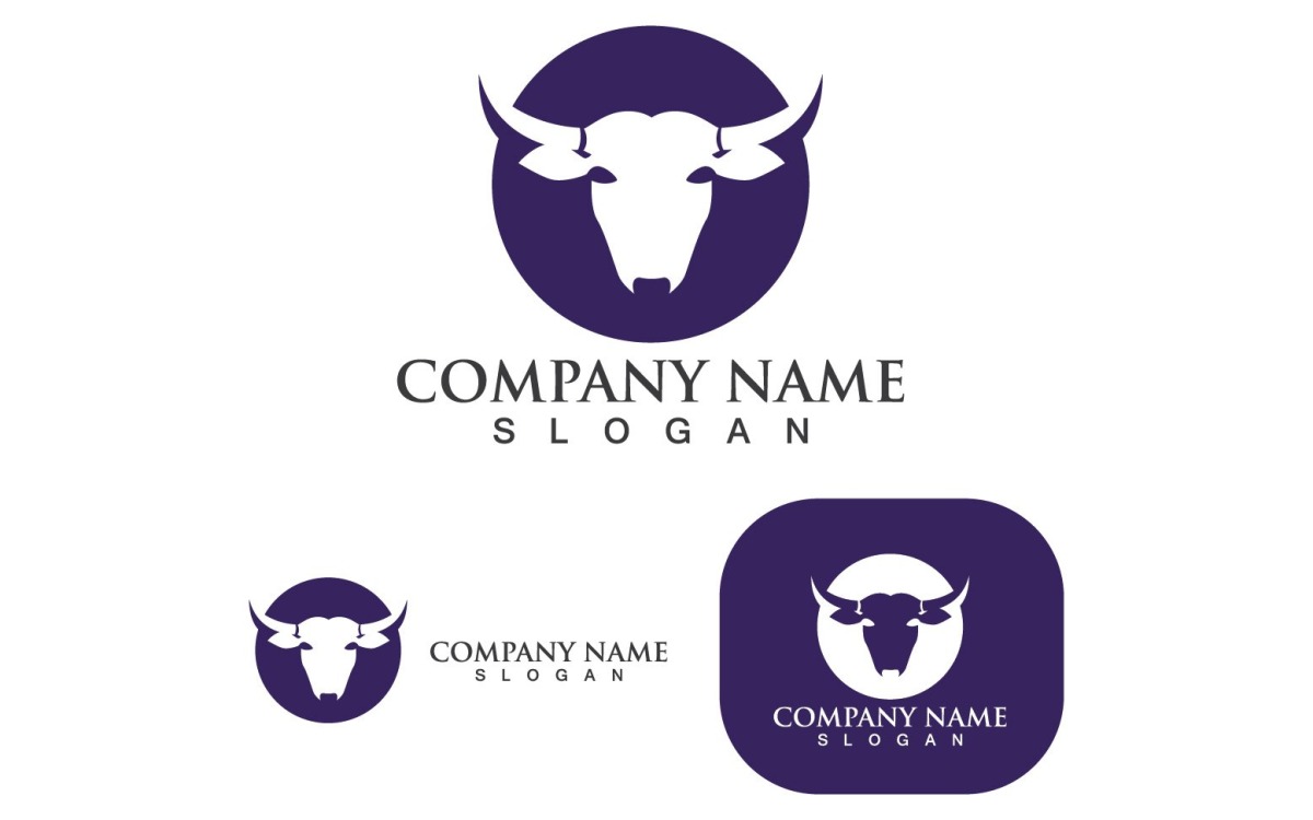 Free: Cow head symbols and logo vector template - nohat.cc