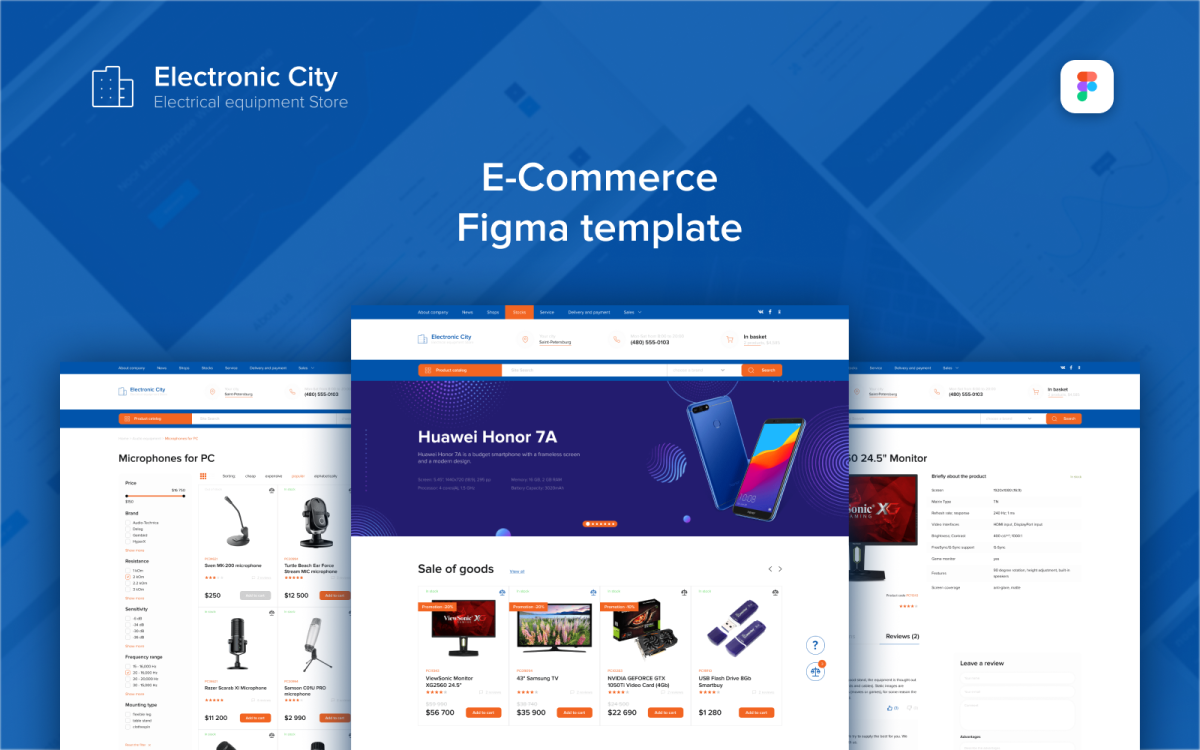 E-Shop - Electronic E-Commerce Website Design UI Template