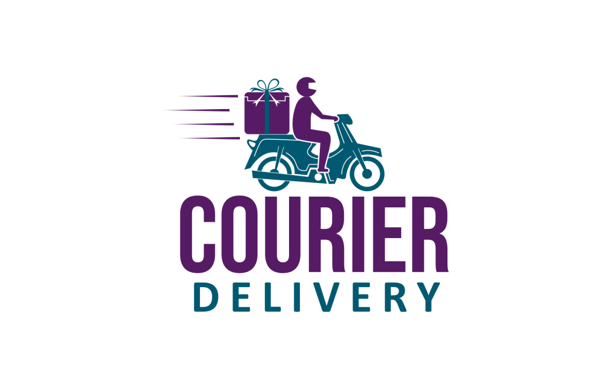Delivery service retro logo with courier holding parcel and rocket Stock  Vector Image & Art - Alamy