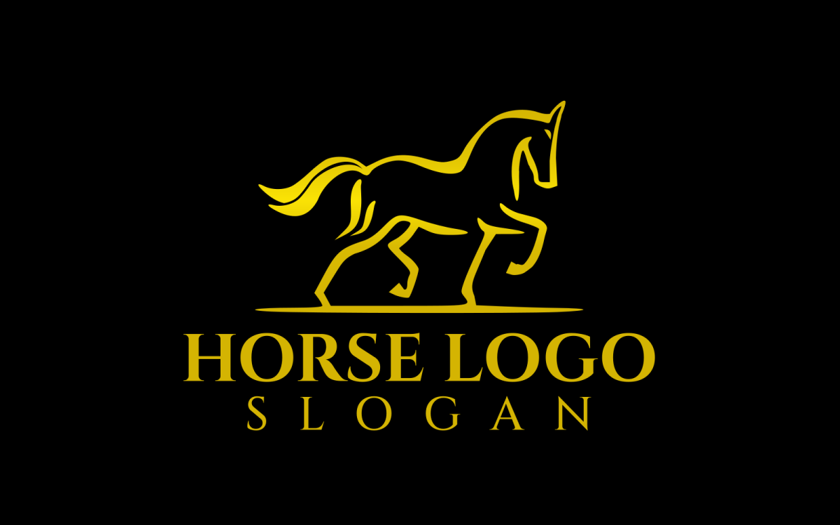 Premium Vector | Vector horse logo lineart style running horse symbol