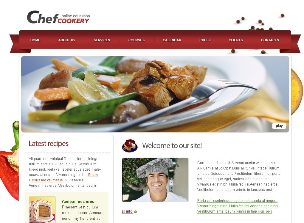 Chef Website Template 24450 TemplateMonster