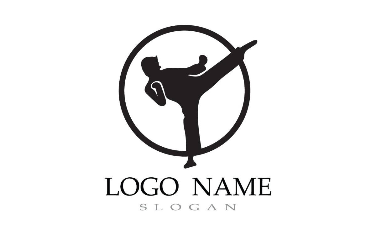Karate logo template Royalty Free Vector Image