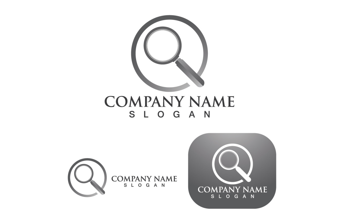 Creative magnifying check glass logo design symbol