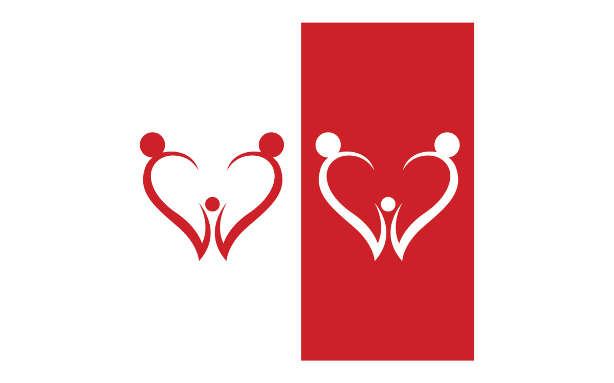 Heart love couple logo Royalty Free Vector Image