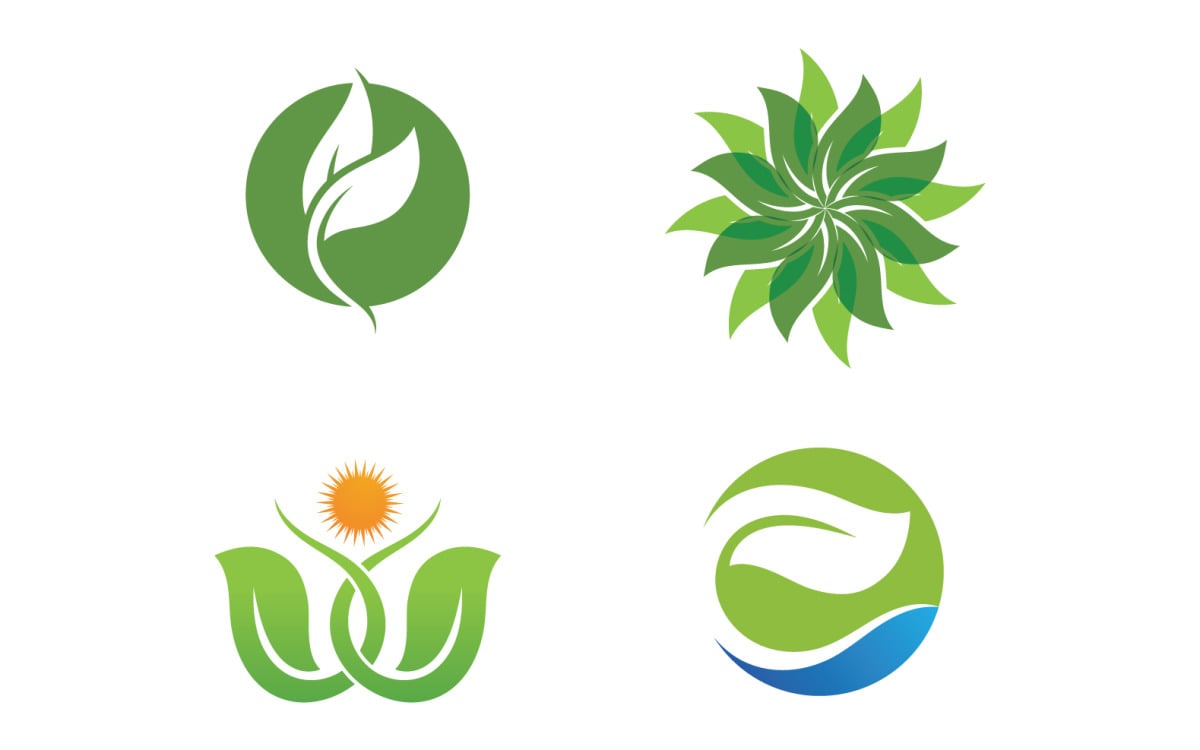 Leaf Green Logo Vector Nature Elements V17 - TemplateMonster