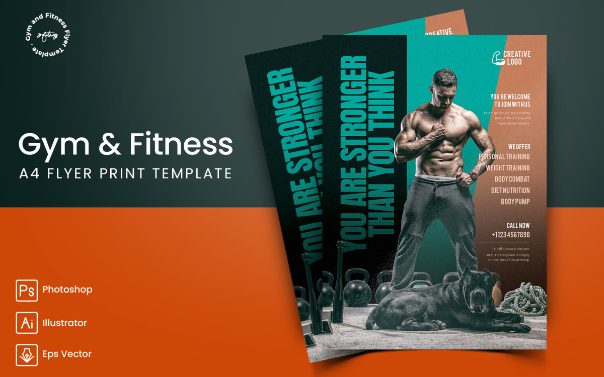 Gym and Fitness Flyer Print and Social Media Template-02