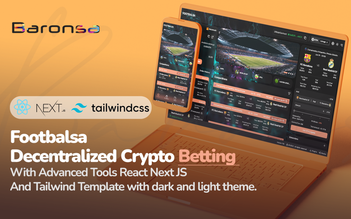 Footballsa - Decentralized Crypto Betting With Advanced Tools React Next JS  And Tailwind Template