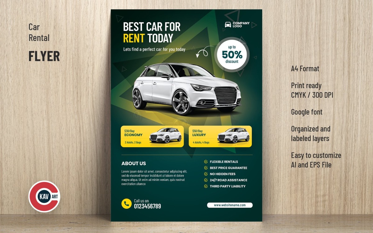 Rental Car Flyer Template #256537 - TemplateMonster