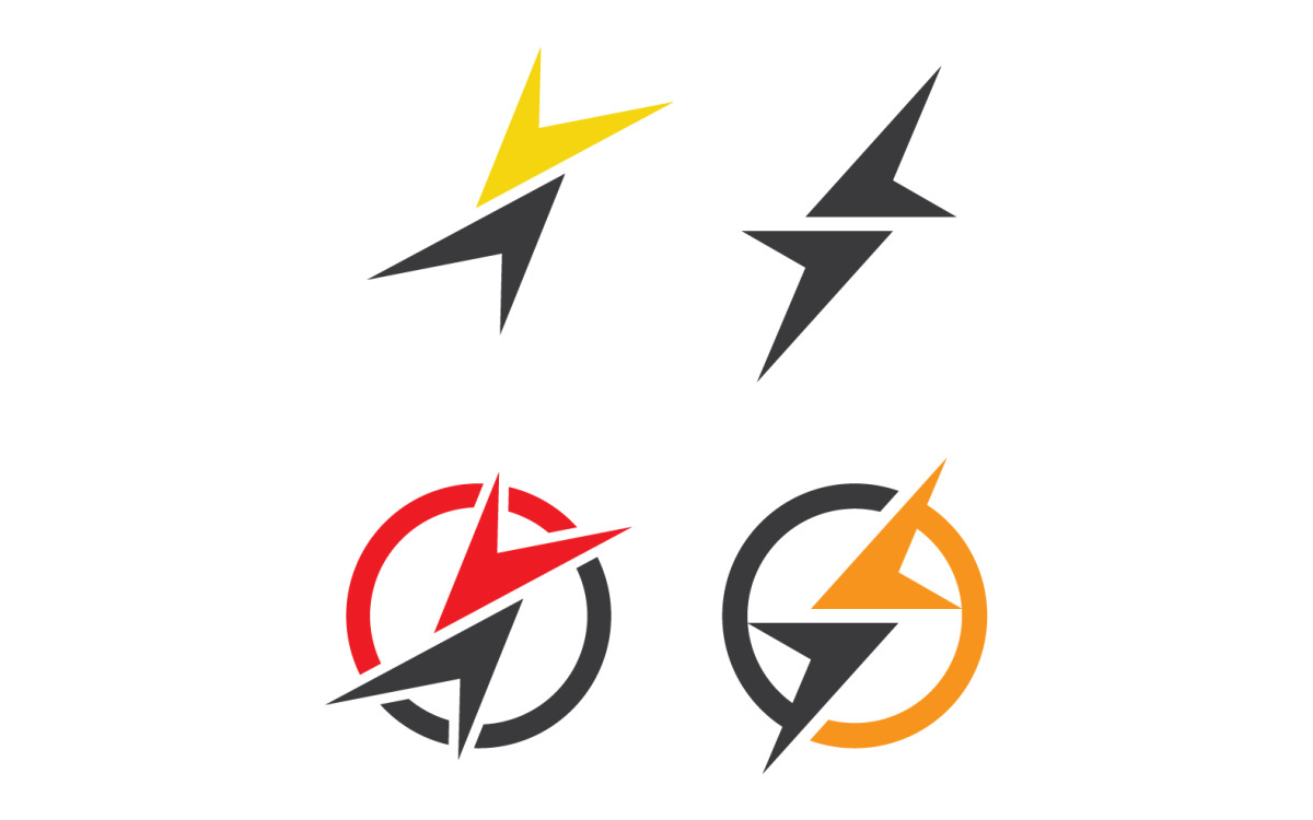 Thunderbolt Lightning Logo Flash Vector V5 - TemplateMonster