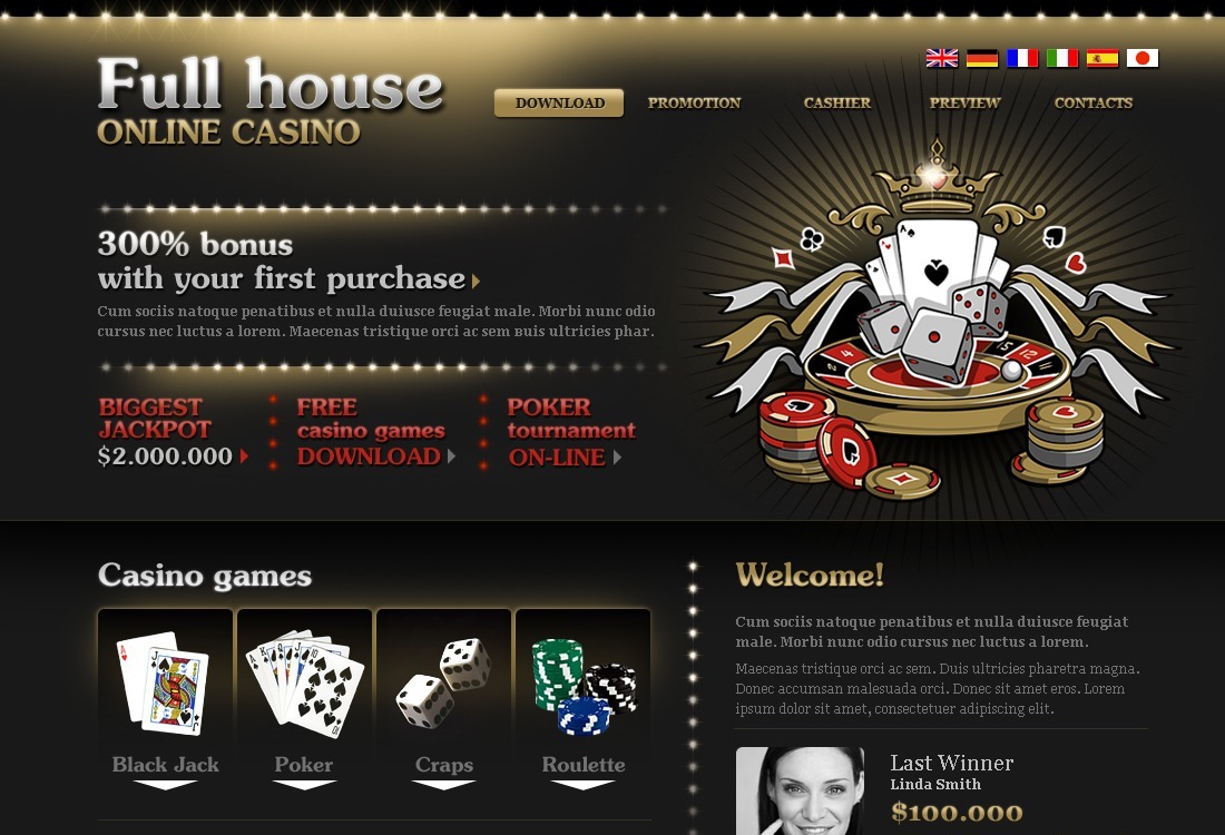 Online Casino Website Template 25746 TemplateMonster