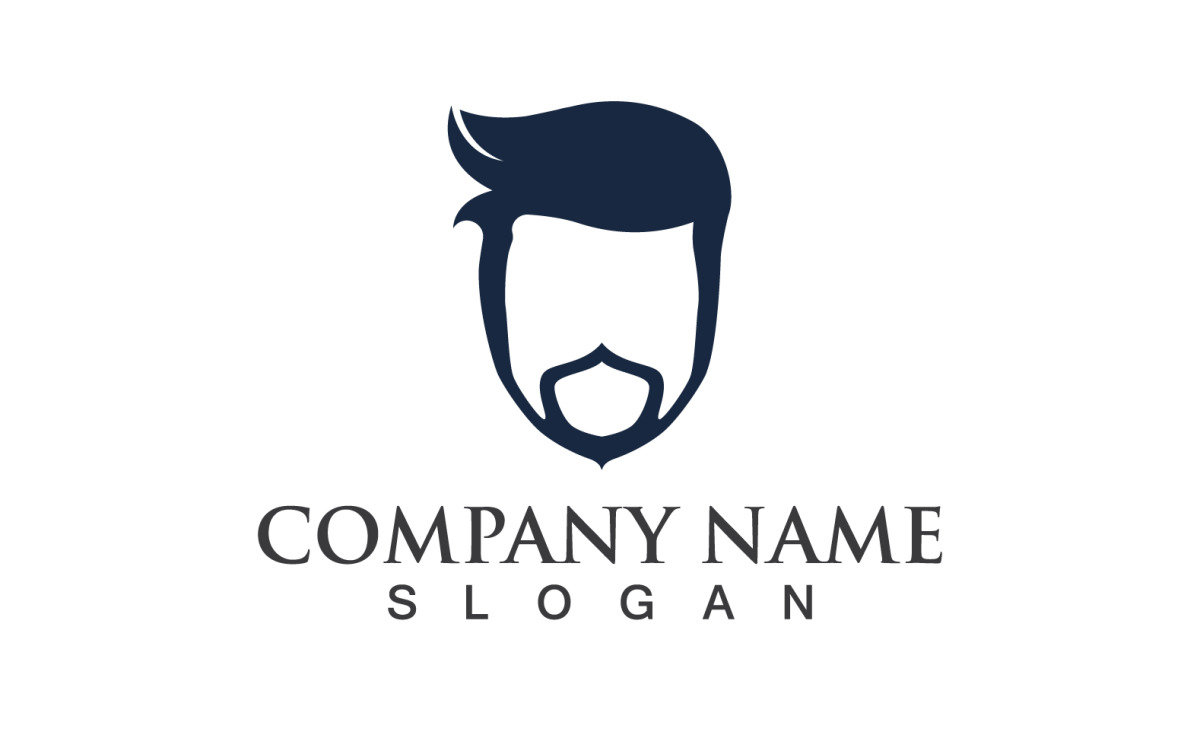 Handsome Man With A Mustache And Beard Logo Vector V2