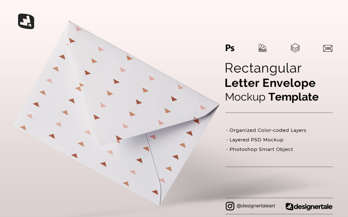 Mockup busta lettera vista dall'alto