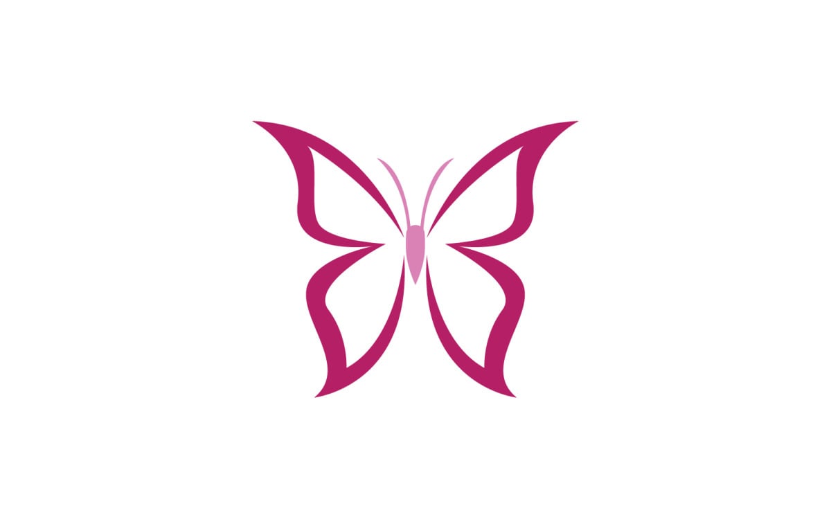 Vlinder Pictogram Logo Vector Schoonheid V3, image size:1200x750