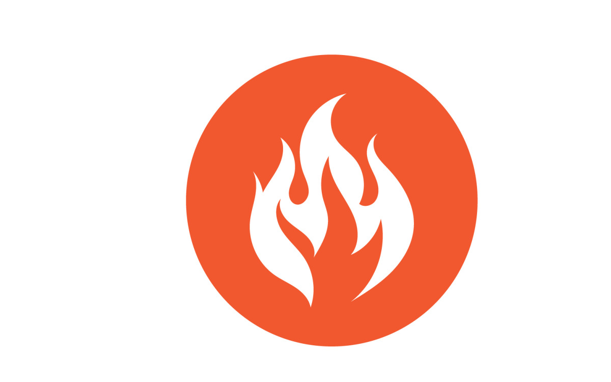 Chama fogo vetor de logotipo de queima quente v16