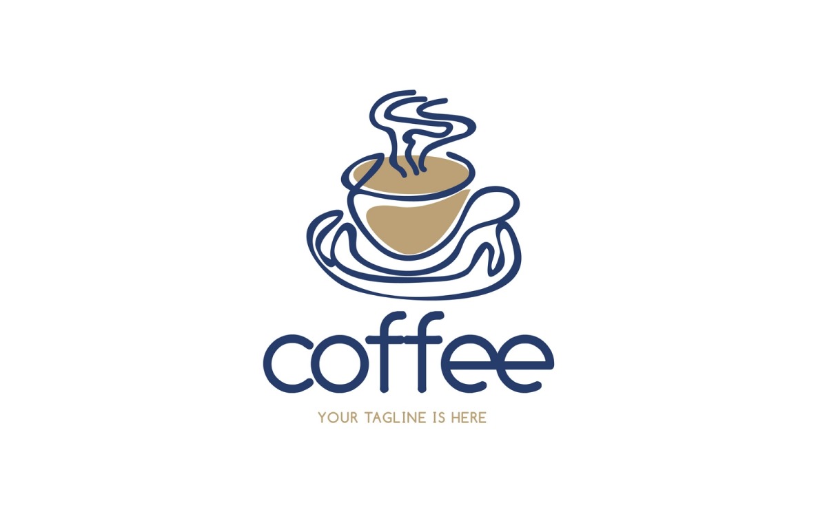 Plantilla de diseño de vector de logotipo de cafetería de taza de café