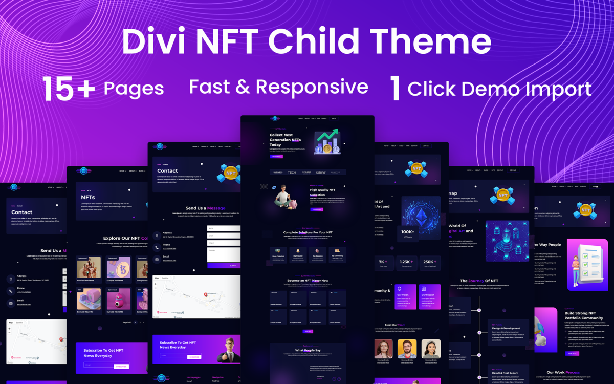 NFT Crypto WordPress Divi Child Theme - TemplateMonster