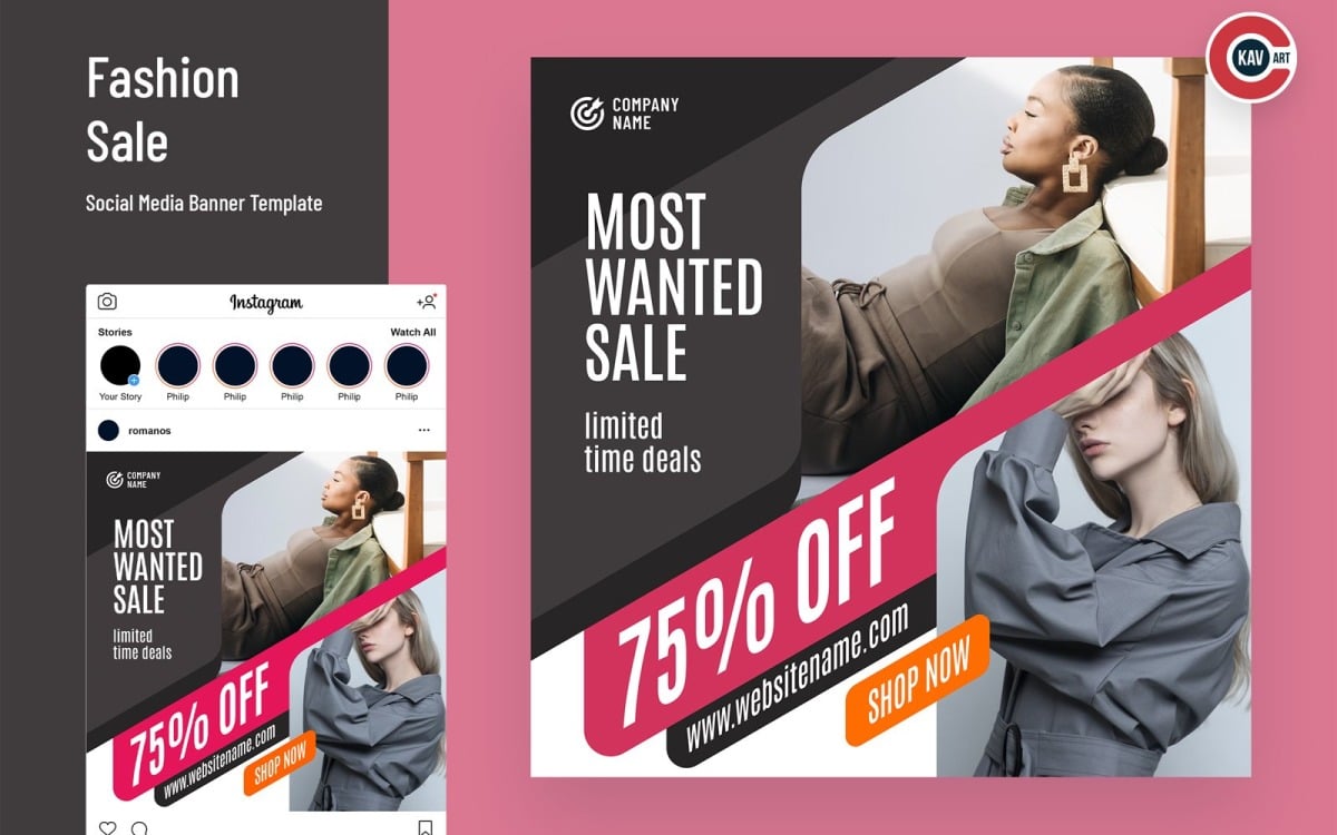 Fashion Sale Social Media Banner Set 00266