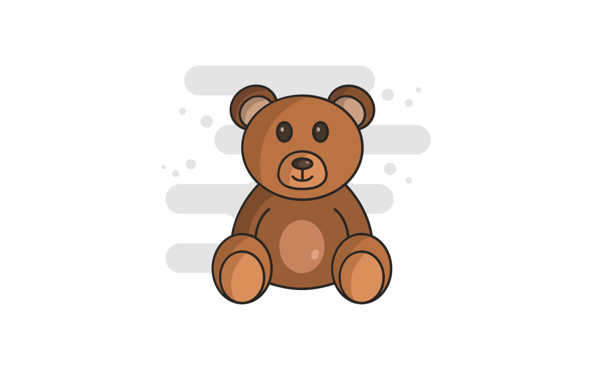 illustration vectorielle d'un ours en peluche. dans le style de