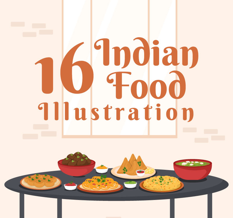 13 Indian Food Illustration #267210 - TemplateMonster