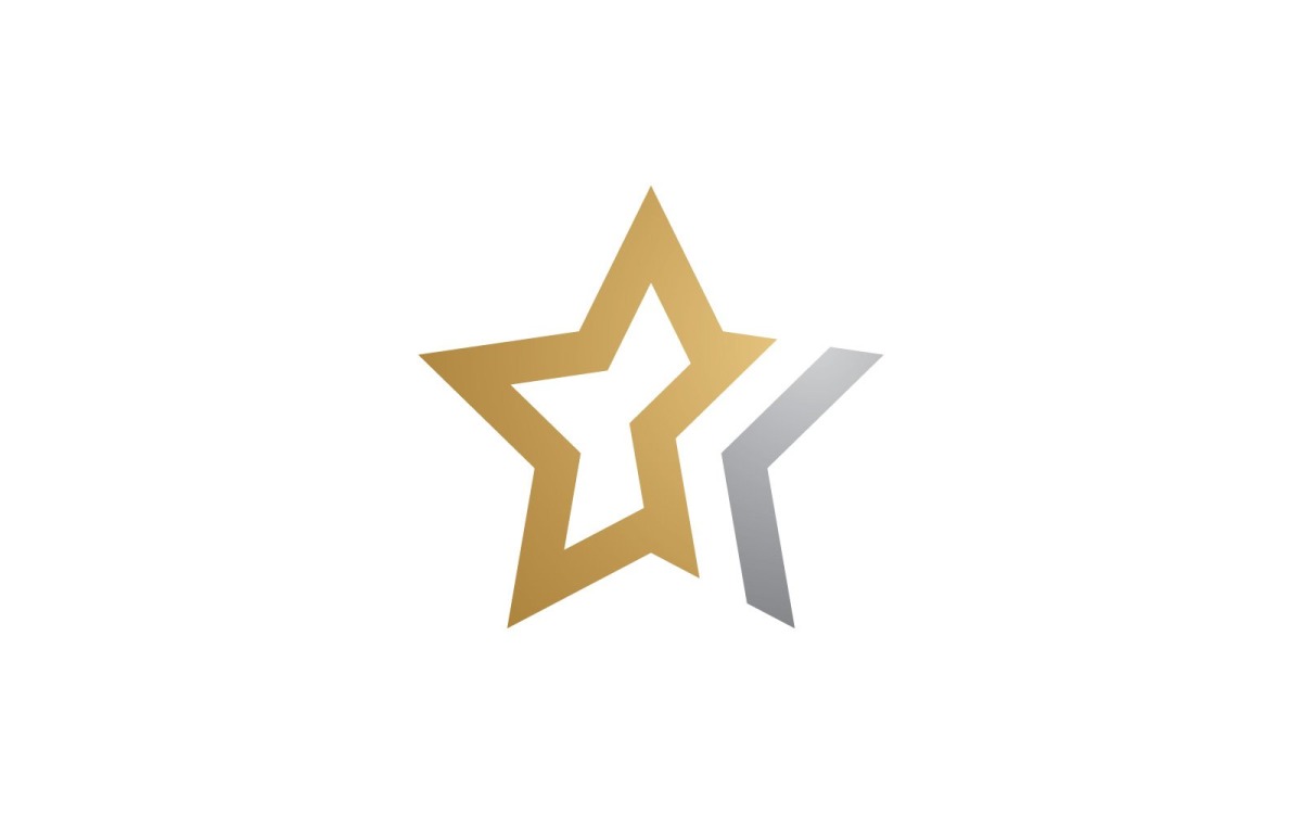 Logo golden star gradient colorful style Vector Image