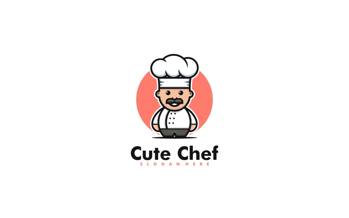 Cute Chef Mascot Cartoon Logo #268030 - TemplateMonster