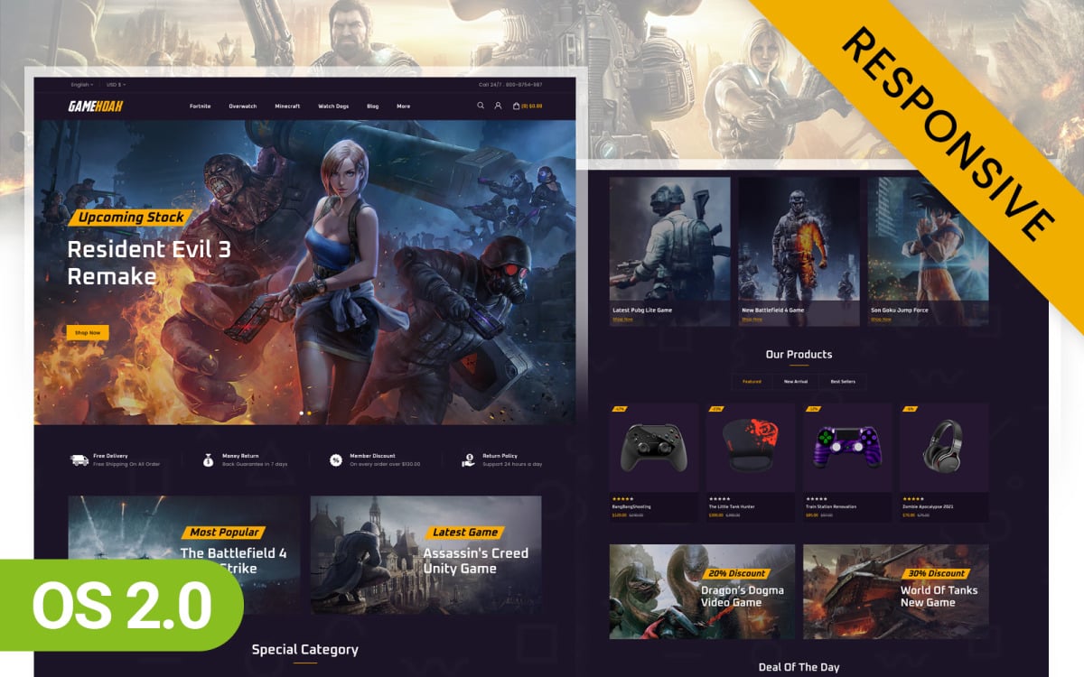 Gamehoak - Online Game Store Shopify 2.0 Responsive Theme