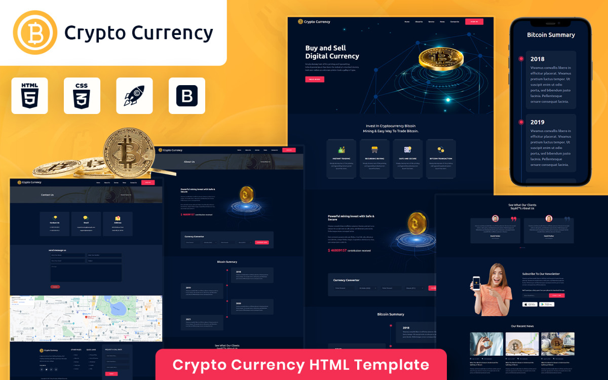 Modèle HTML de crypto-monnaie #268885 - TemplateMonster