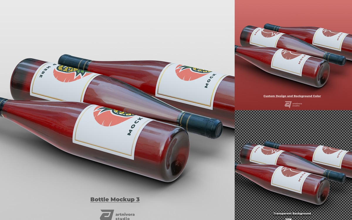 Red smoothie bottle mockup - Smarty Mockups