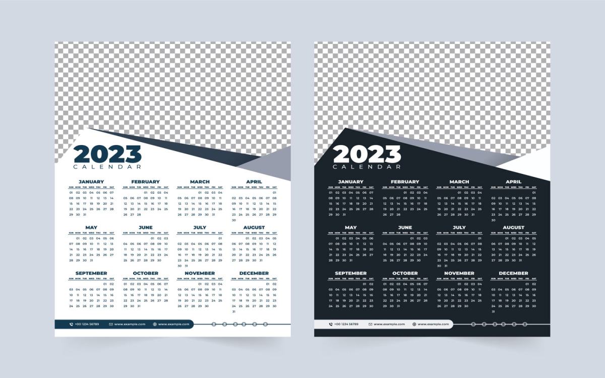Calendario digitale 2023 modelli di disegno vettoriale