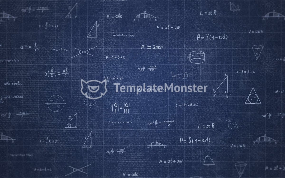 Hand-Draw Math Formulas Blue 4 #273257 - TemplateMonster