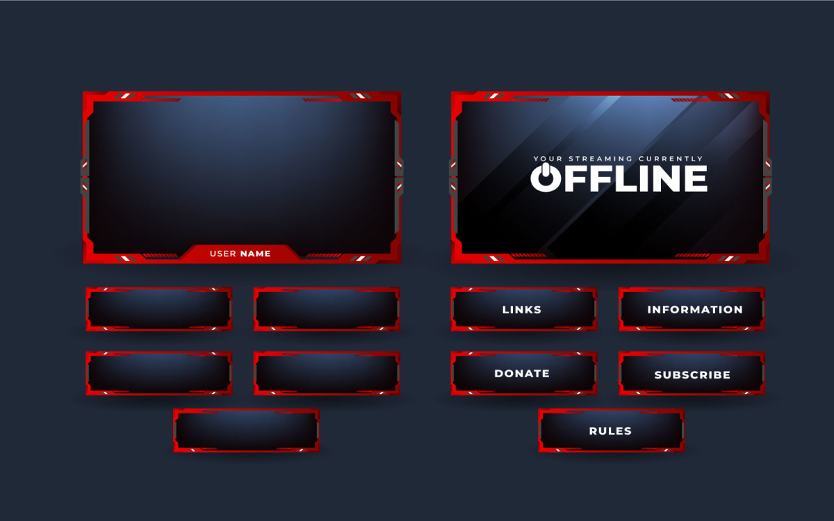 Interface-01 Animated Stream Overlay Pack Overlays -  in 2023