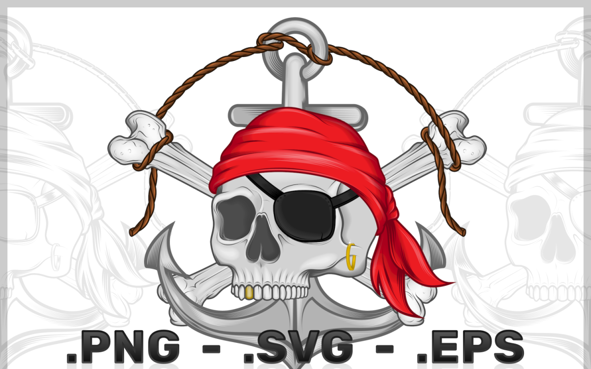 Pirate Skull Svg, vector